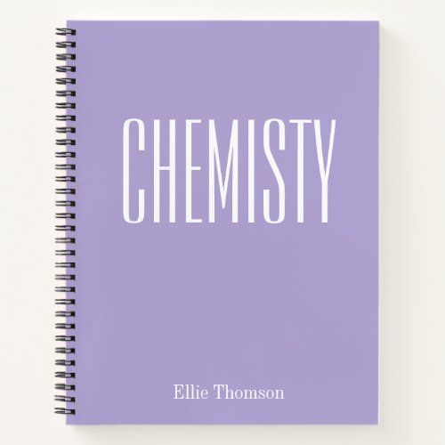 Chemistry  Personalized School Graph Paper Purple Notebook