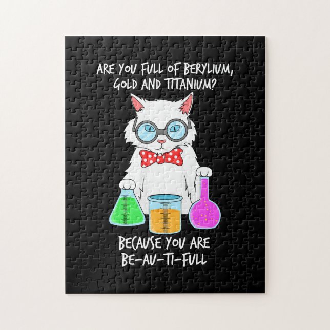 Chemistry Pun Student Loves Cat Jigsaw Puzzle (Vertical)