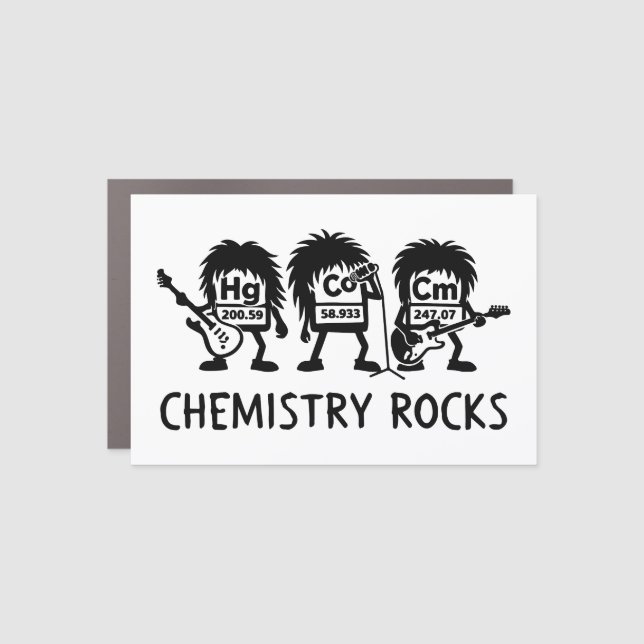 Chemistry Rocks Science Rock Band Car Magnet (Front)