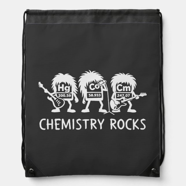 Chemistry Rocks Science Rock Band Drawstring Bag (Front)