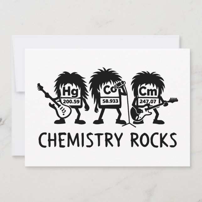 Chemistry Rocks Science Rock Band Invitation (Front)