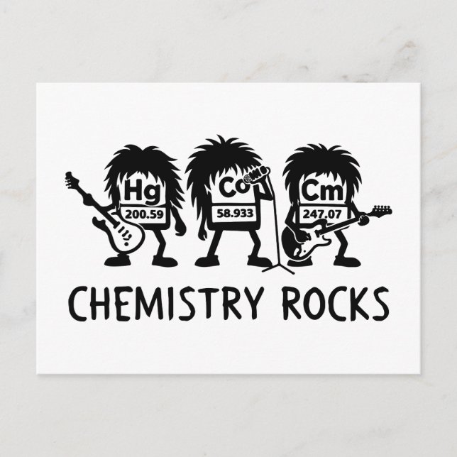 Chemistry Rocks Science Rock Band Postcard (Front)