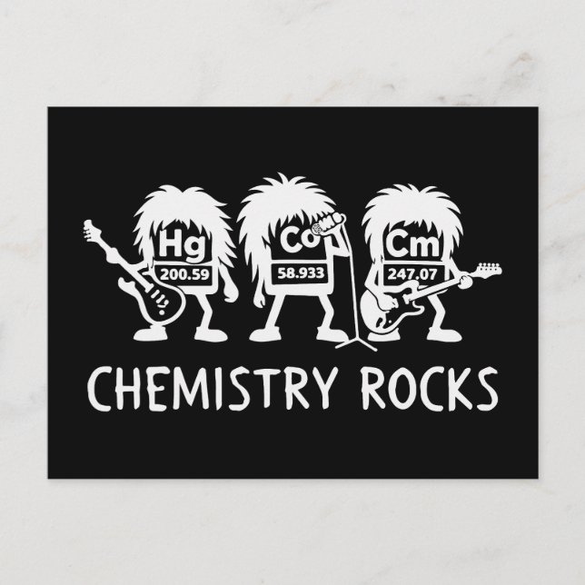 Chemistry Rocks Science Rock Band Postcard (Front)