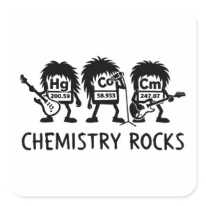 Chemistry Rocks Science Rock Band Square Sticker