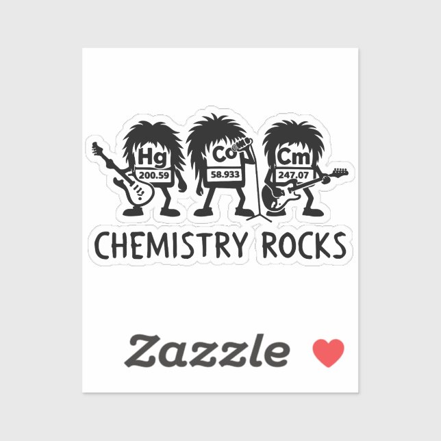Chemistry Rocks Science Rock Band Sticker (Sheet)