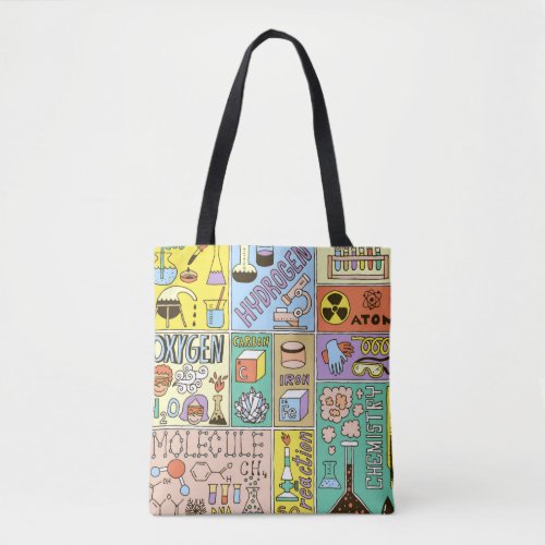 Chemistry Science Banners set Color Hand Drawn vi Tote Bag