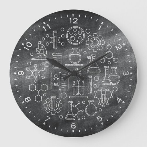 Chemistry Science Chalkboard Clock