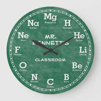 Chemistry Science Chalkboard Personalizable Clock by NiceTiming at Zazzle