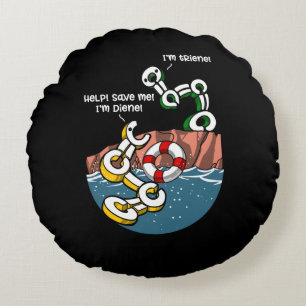 Chemistry Science Diene and Triene Funny Joke Round Pillow
