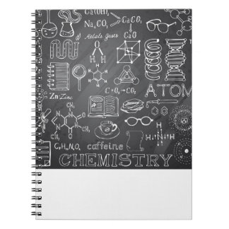 Chemistry Science Doodle in Gray Chalkboard Notebook