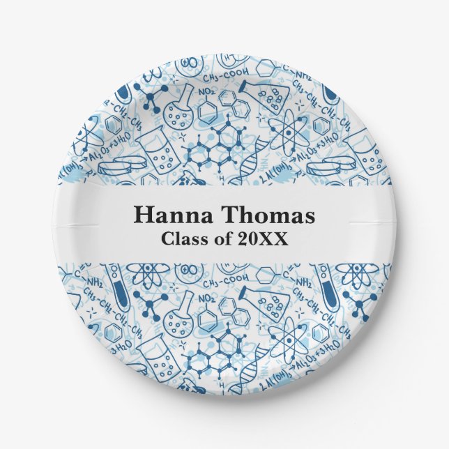 Chemistry Science Graduation Paper Plates (Front)