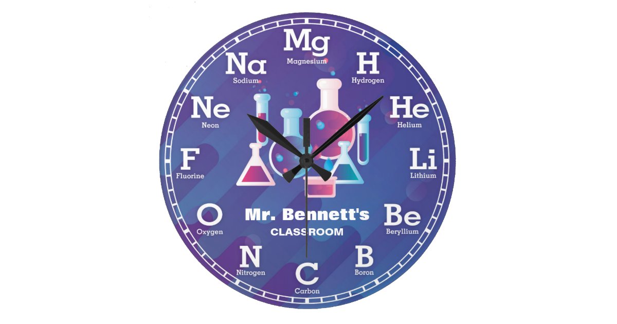 Chemistry Science Personalizable Clock