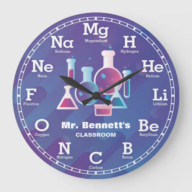Chemistry Science Personalizable Clock | Zazzle