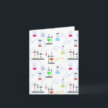 Chemistry Science Test Tubes Lab School Subject  Card<br><div class="desc">A hand drawn illustration of test tubes and science experiments. A school subject Chemistry science theme design featuring a science laboratory performing different kinds of science experiments with chemicals. An ideal design for anyone is studying or teaching science, chemistry, experimenting with chemicals or just loves science. A perfect design for...</div>