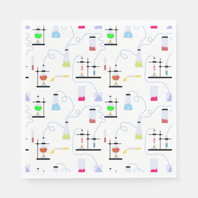 Chemistry Science Test Tubes Lab School Subject  Napkins (Front)
