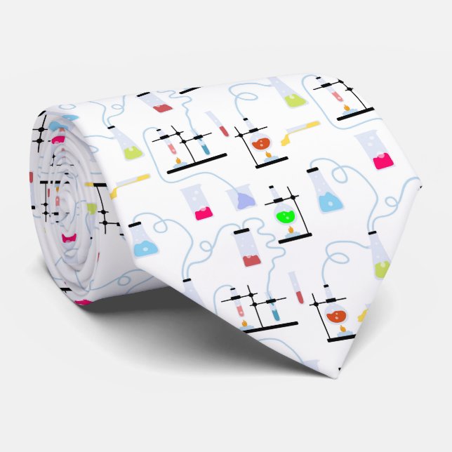 Chemistry Science Test Tubes Lab School Subject  Neck Tie (Rolled)