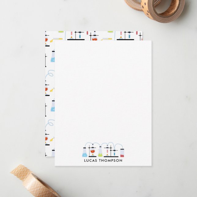 Chemistry Science Test Tubes Lab School Subject  Note Card (Front/Back In Situ)