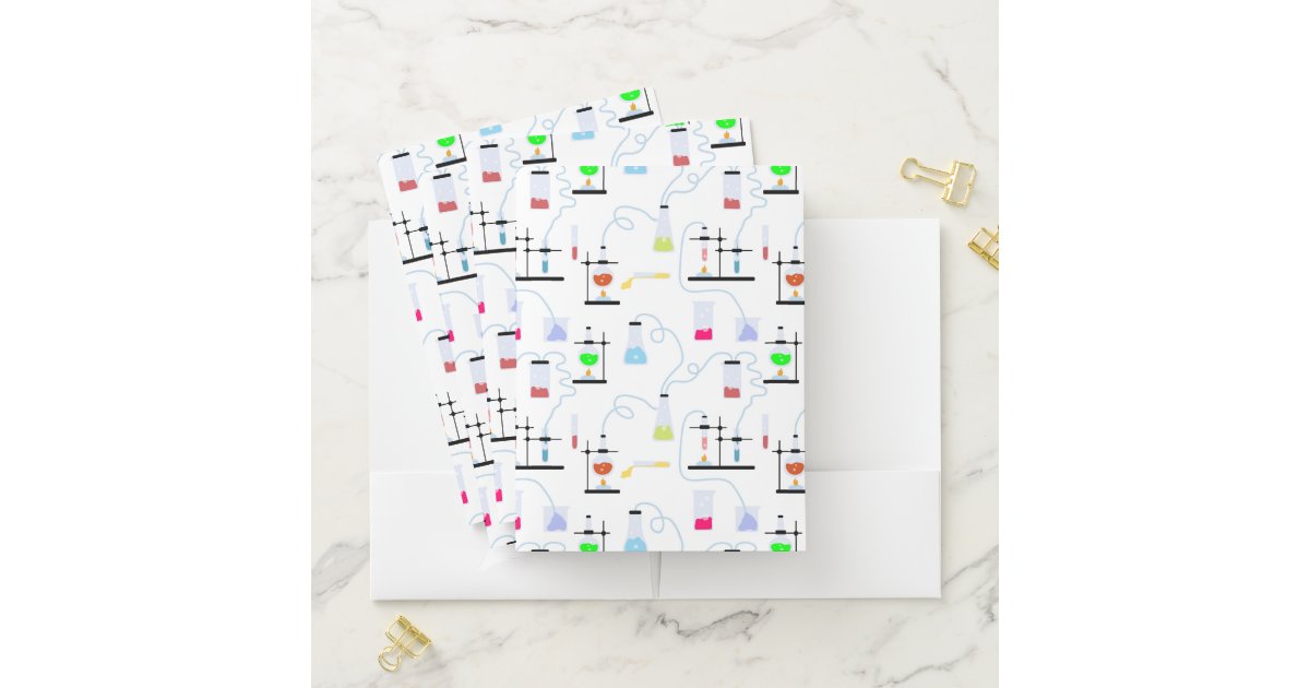 Lab Folder Download Chemistry Science Test Tubes Lab School Subject Pocket Folder | Zazzle