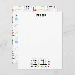 Chemistry Science Test Tubes Lab School Subject Thank You Card