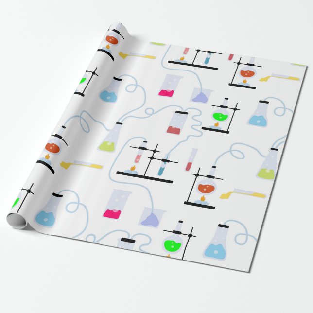 Chemistry Science Test Tubes Lab School Subject  Wrapping Paper (Unrolled)