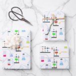 Chemistry Science Test Tubes Lab School Subject  Wrapping Paper Sheets<br><div class="desc">A hand drawn illustration of test tubes and science experiments. A school subject Chemistry science theme design featuring a science laboratory performing different kinds of science experiments with chemicals. An ideal design for anyone is studying or teaching science, chemistry, experimenting with chemicals or just loves science. A perfect design for...</div>