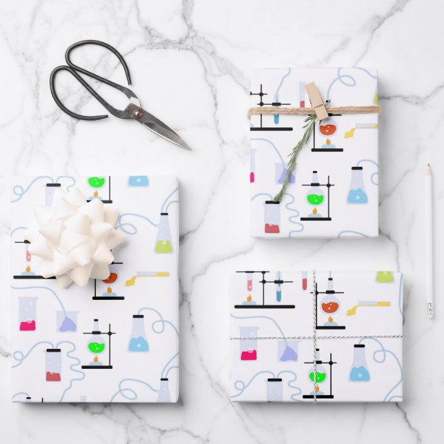 Chemistry Science Test Tubes Lab School Subject  Wrapping Paper Sheets (Front)