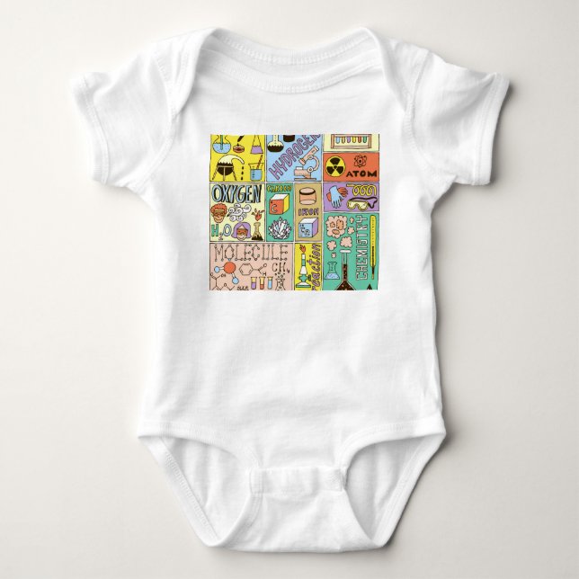 Chemistry Science Vintage Illustration Set Baby Bodysuit (Front)