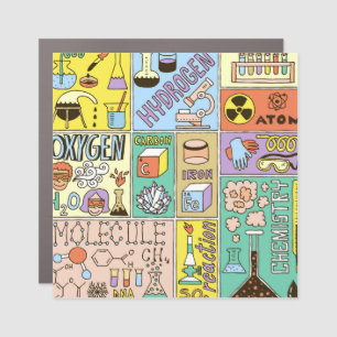 Chemistry Science Vintage Illustration Set Car Magnet