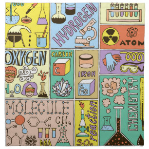 Chemistry Science Vintage Illustration Set Cloth Napkin