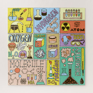 Chemistry Science Vintage Illustration Set Jigsaw Puzzle