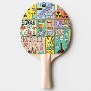 Chemistry Science Vintage Illustration Set Ping Pong Paddle