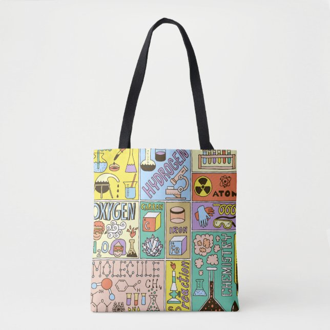 Chemistry Science Vintage Illustration Set Tote Bag (Front)