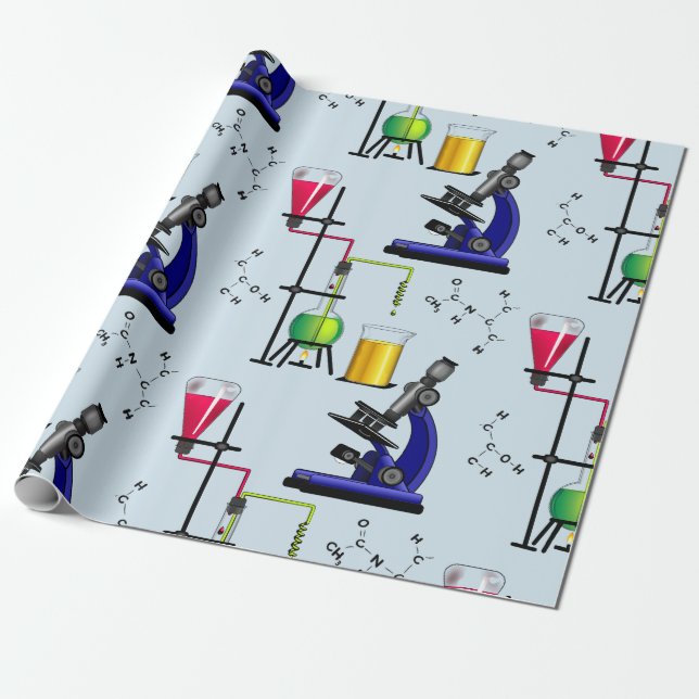 Chemistry Set Wrapping Paper (Unrolled)