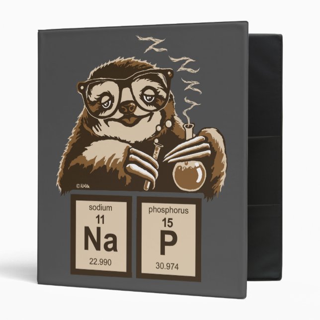 Chemistry sloth discovered nap binder (Front/Inside)