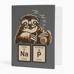 Chemistry sloth discovered nap mini binder