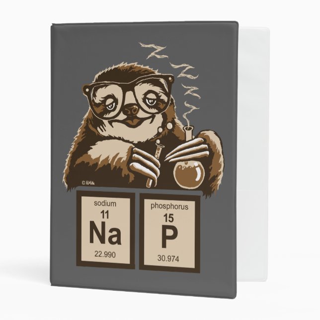 Chemistry sloth discovered nap mini binder (Front/Inside)