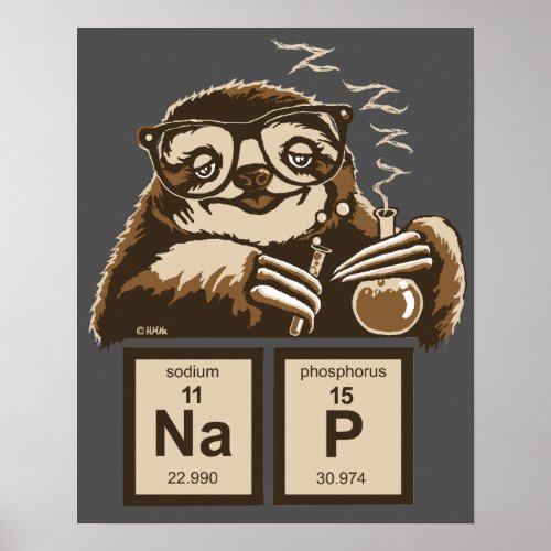 Chemistry sloth discovered nap poster