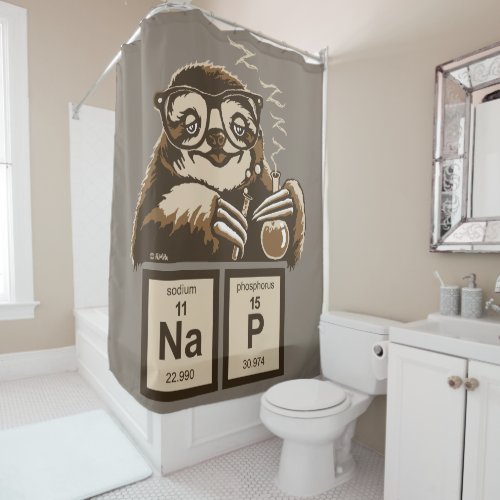 Chemistry sloth discovered nap shower curtain