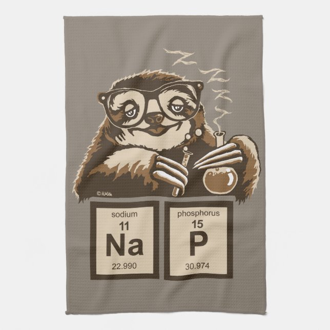 Chemistry sloth discovered nap towel (Vertical)