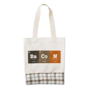 Chemistry Teacher Bacon Periodic Table Zazzle HEART Tote Bag