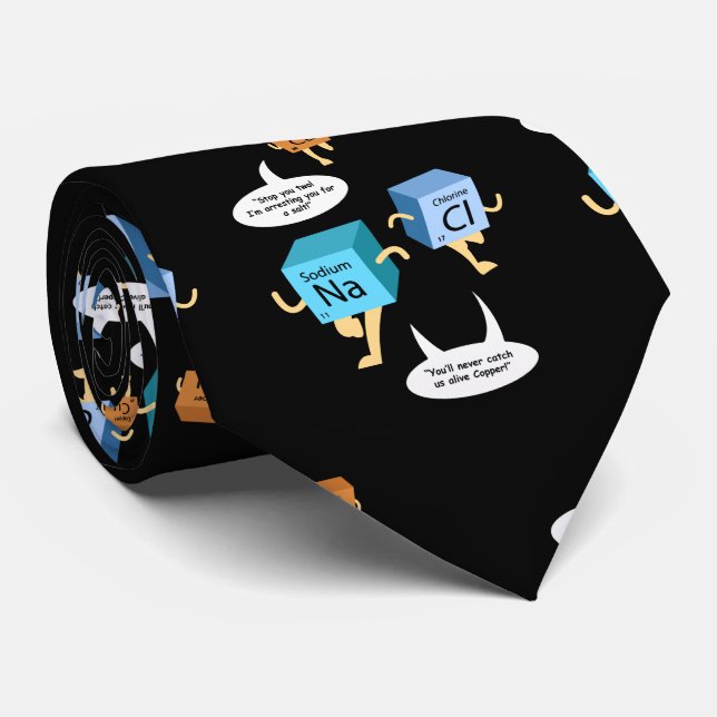 Chemistry Teacher Birthday Chemical Elements Gag Neck Tie (Rolled)