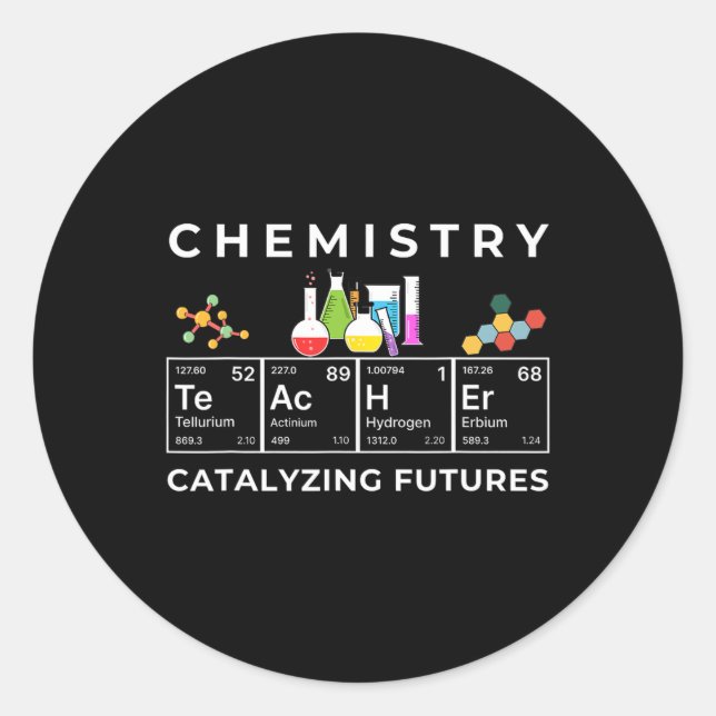 Chemistry Teacher Catalyst Educator Periodic Table Classic Round Sticker (Front)