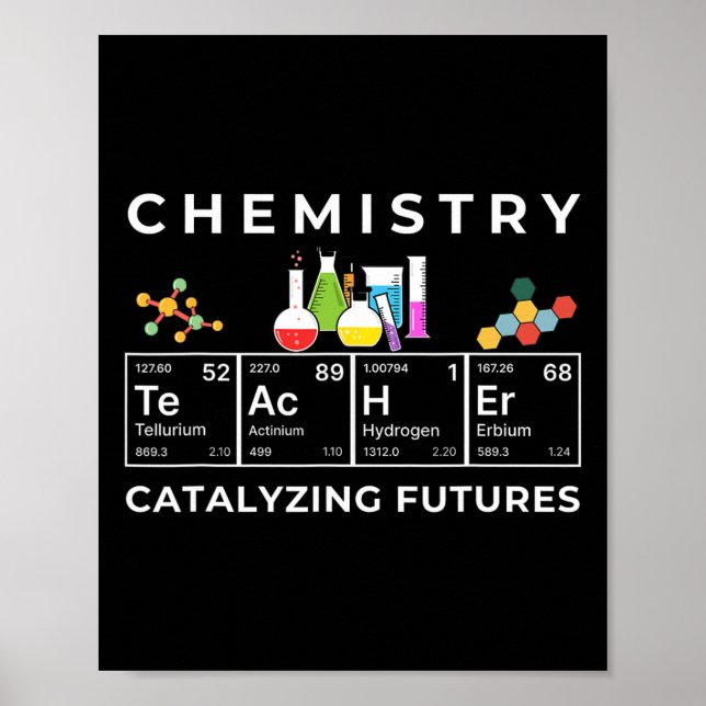 Chemistry Teacher Catalyst Educator Periodic Table Poster (Front)