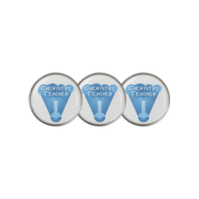 Chemistry Teacher Cloud Golf Ball Marker (3 Up)