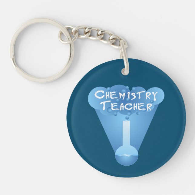 Chemistry Teacher Cloud Keychain (Front)