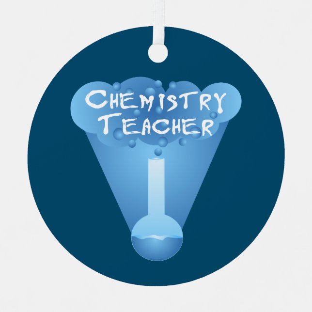 Chemistry Teacher Cloud Metal Ornament (Front)