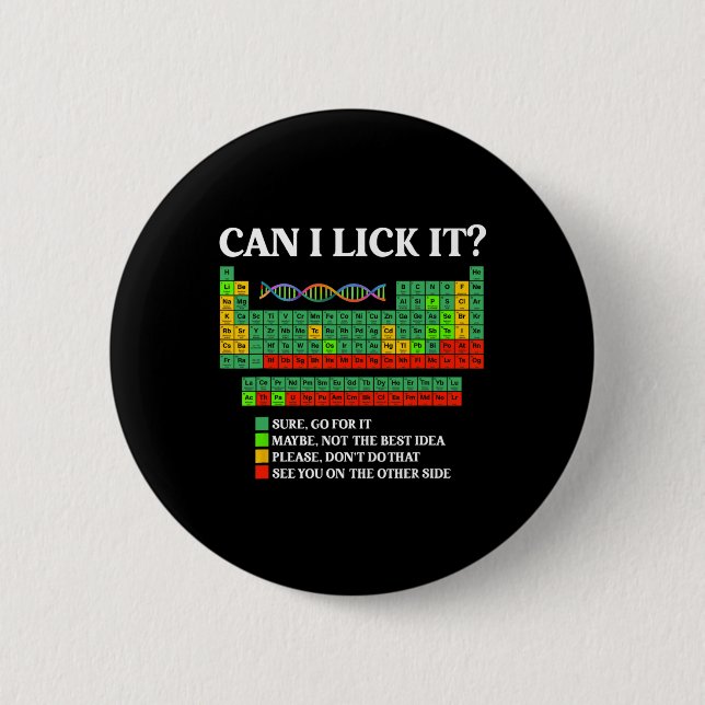 Chemistry Teacher Funny Periodic Table Stem Can I  Button (Front)