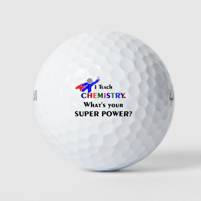 Chemistry Teacher Humor Golf Balls (Front)