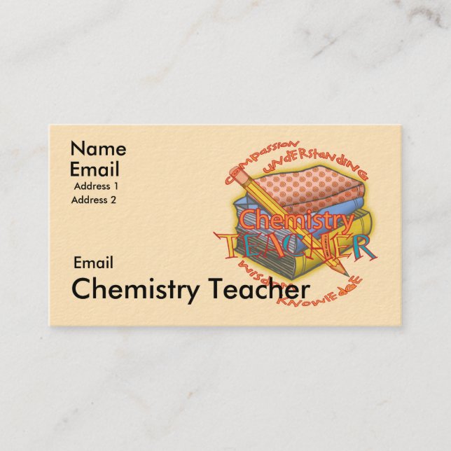 Chemistry Teacher Motto  Business Card (Front)