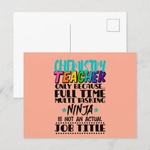 Chemistry Teacher Only Because Full Time Multi Postcard
